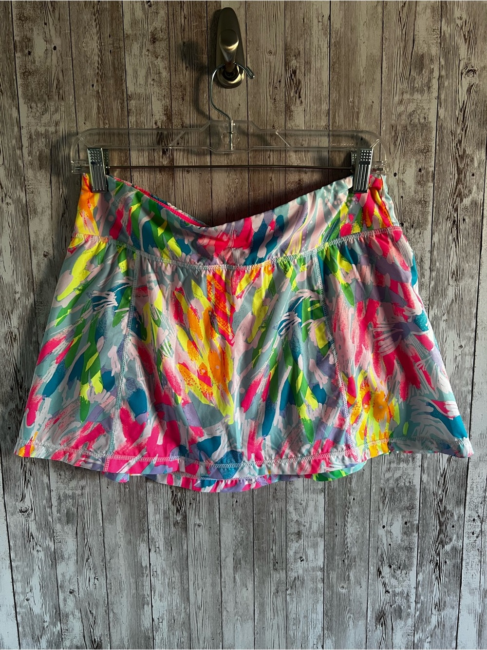 Lilly Pulitzer Sparkling Sands Neon Multi-Color Brushstroke Skort Stretchy Small